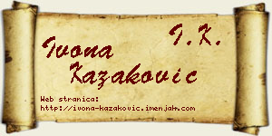 Ivona Kazaković vizit kartica
